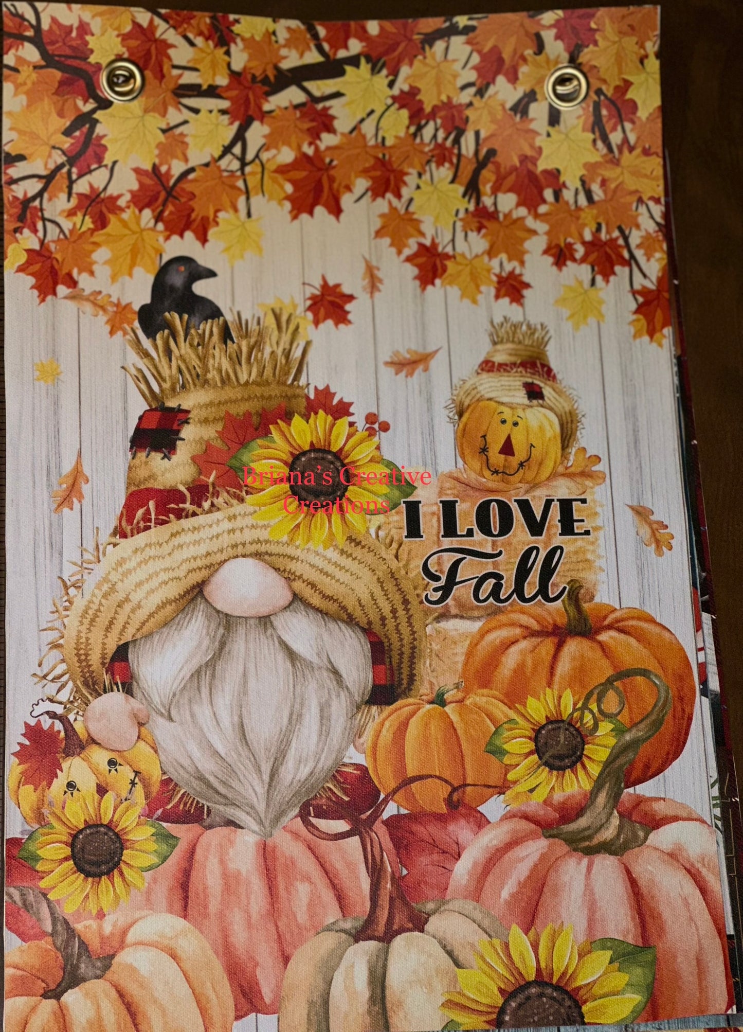 Love Fall Gnome Garden Flag