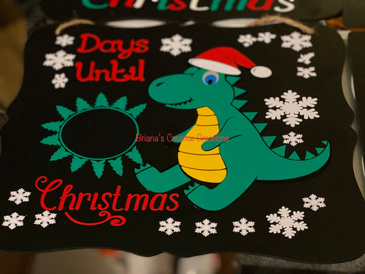 Dino Christmas Countdown Chalkboard