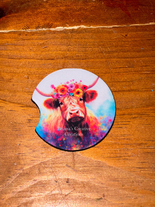 Highland Cow Double Car Coaster