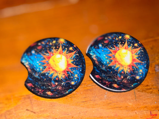 Celestial Moon Double Car Coasters