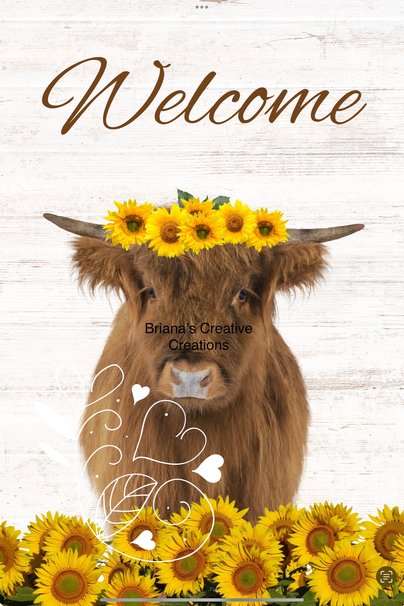 Cow Sunflower Garden Flag