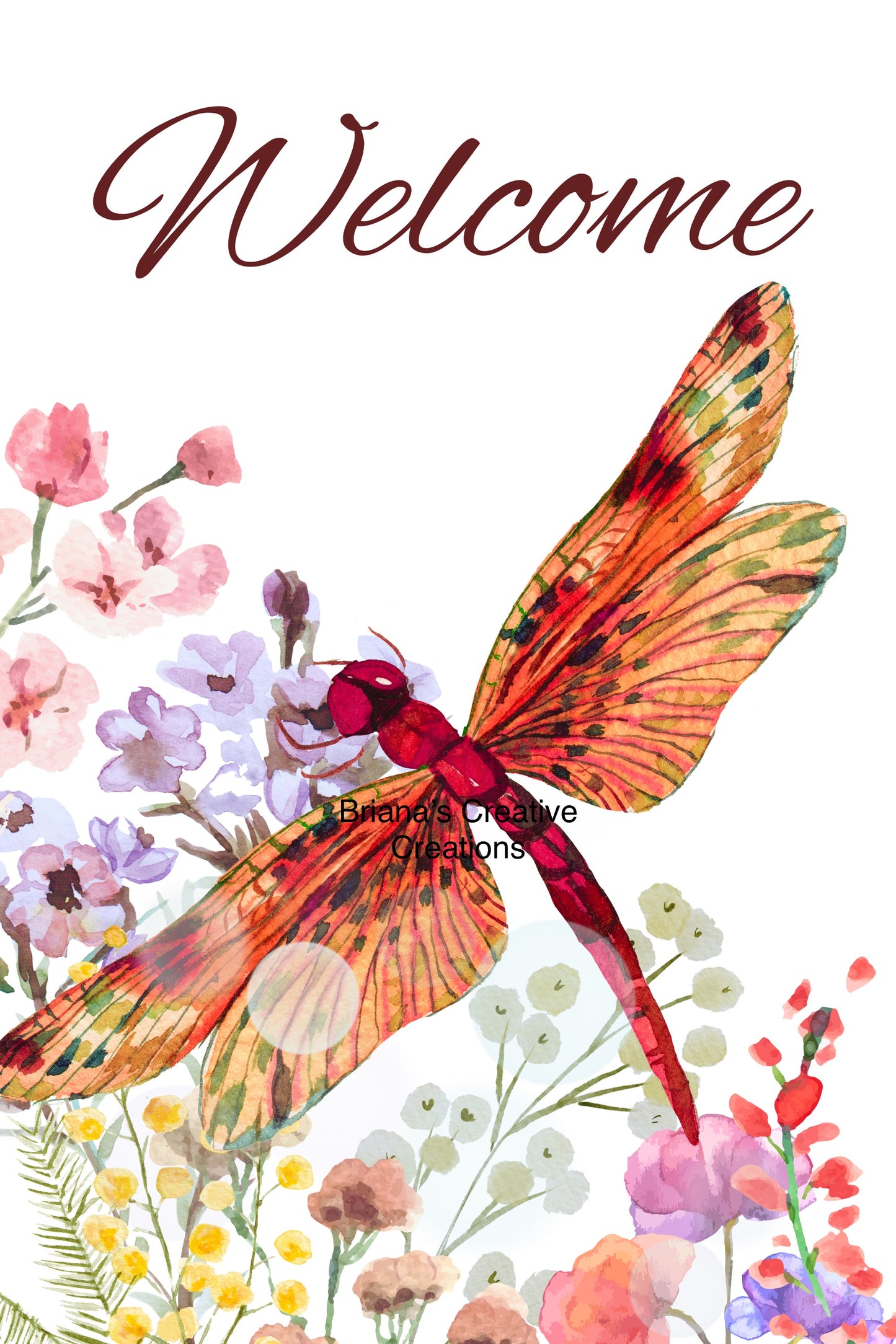 Dragonfly Welcome Garden Flag