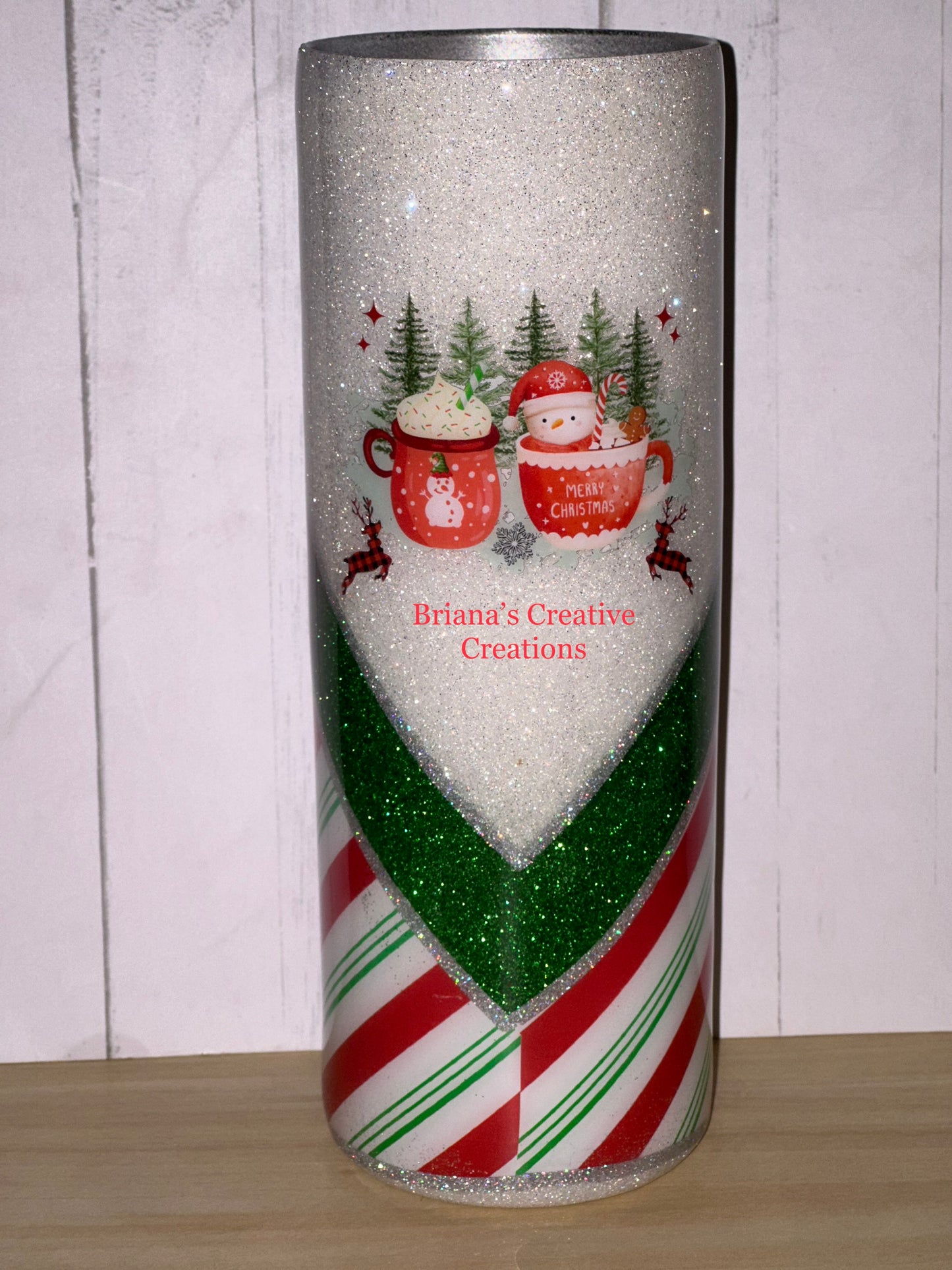 Snowman V-Split 20oz Glitter Epoxy Tumbler