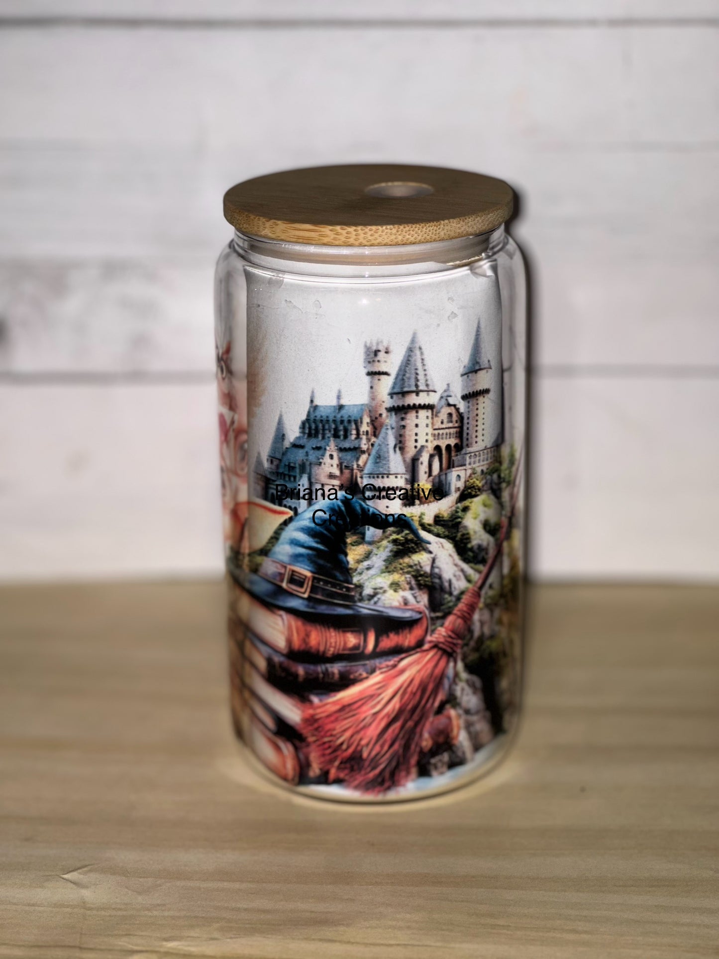 16oz Wizard Bamboo Glass