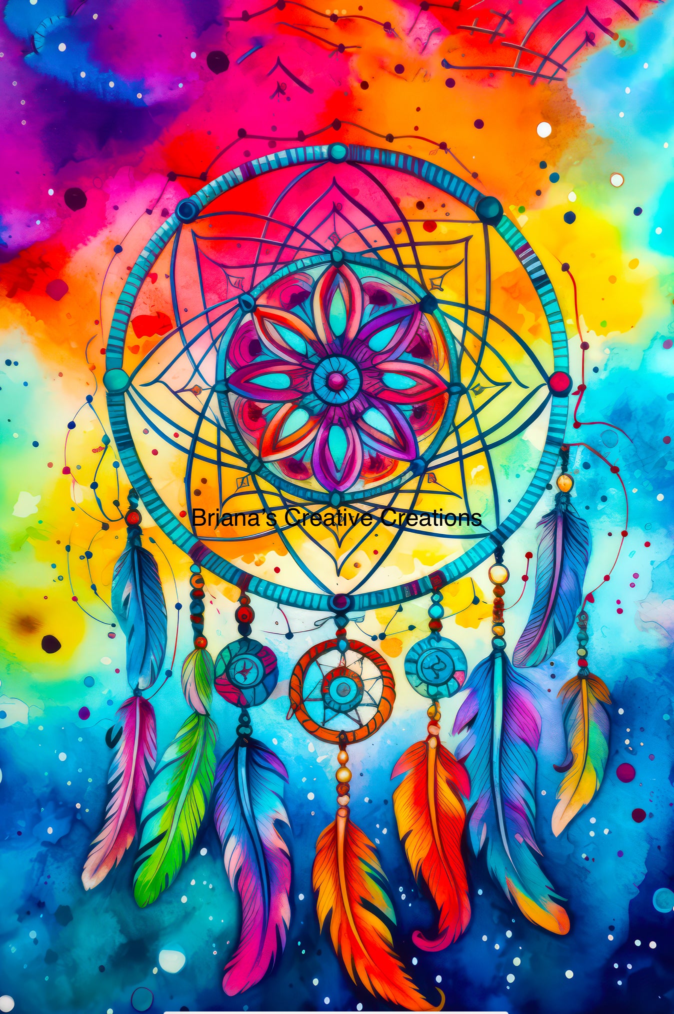 Tye Dye Dream Catcher Garden Flag