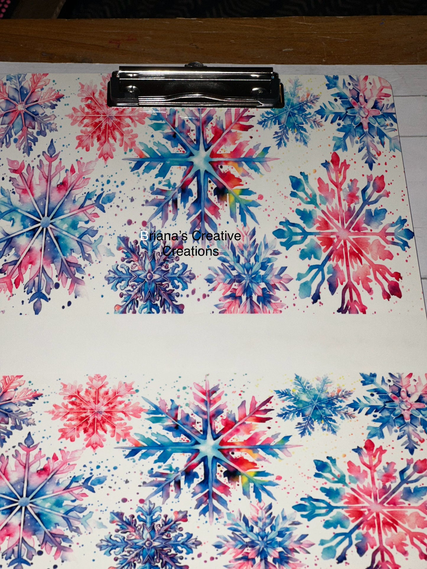 Colorful Snowflake Clipboard