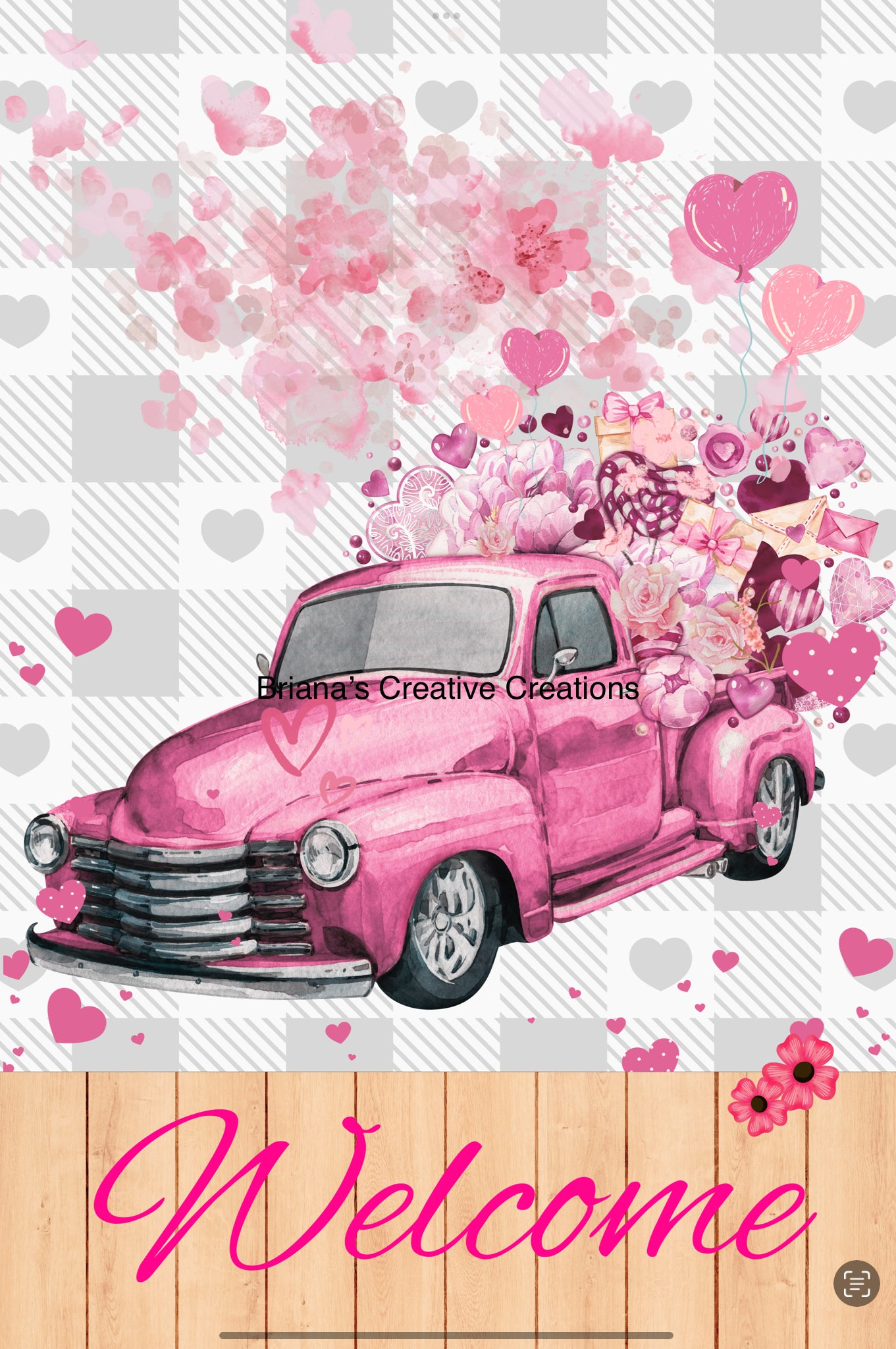 Valentine Truck Garden Flag