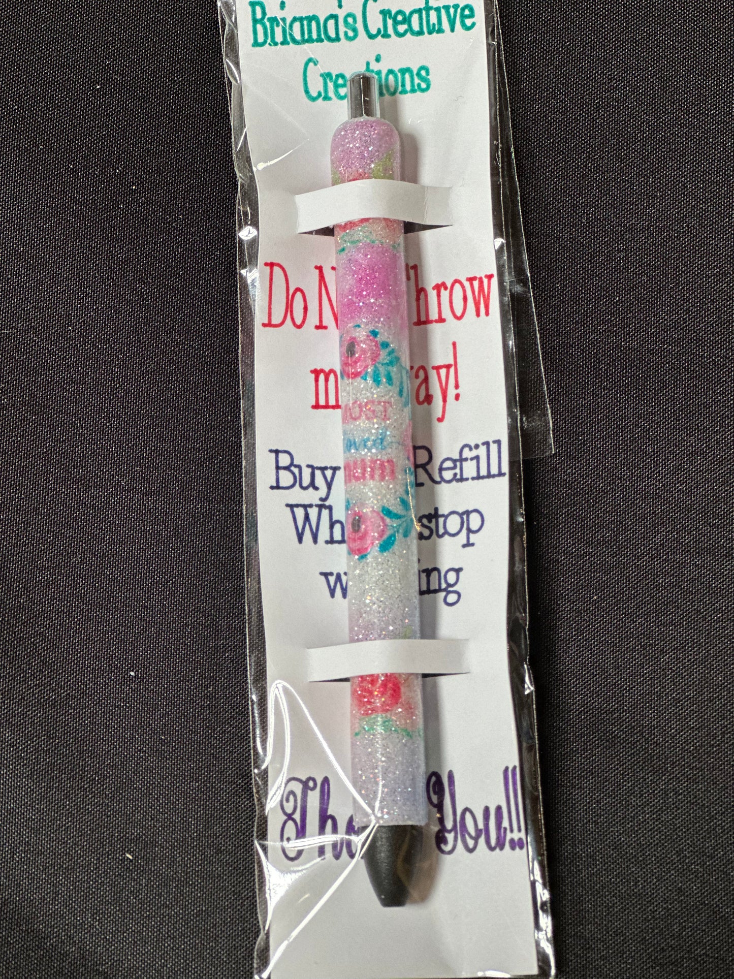 Most Loved Mum Glitter Epoxy Pen