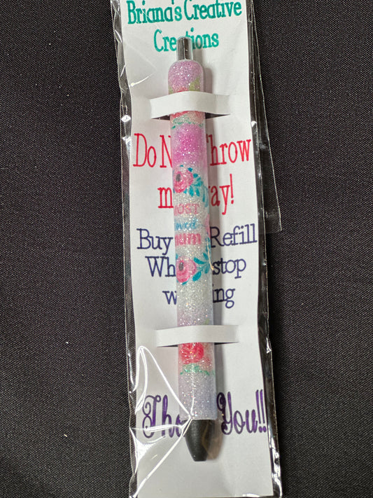 Most Loved Mum Glitter Epoxy Pen