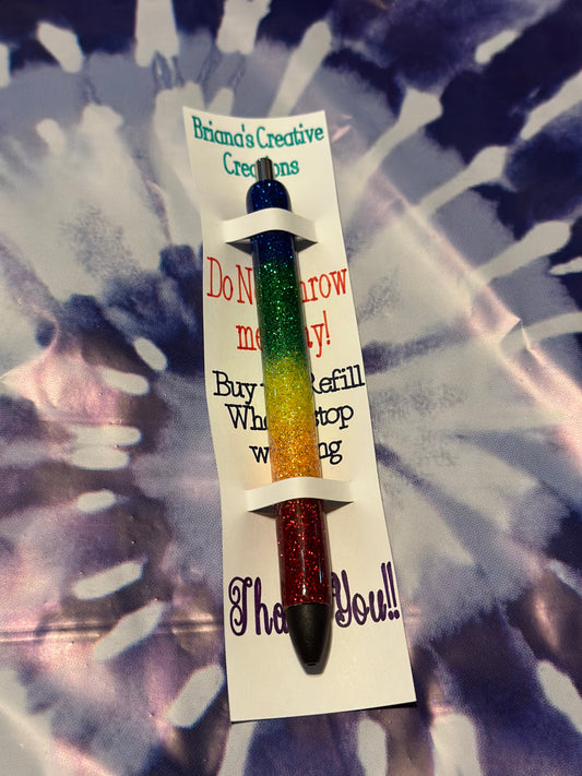 Rainbow Glitter Epoxy Pen