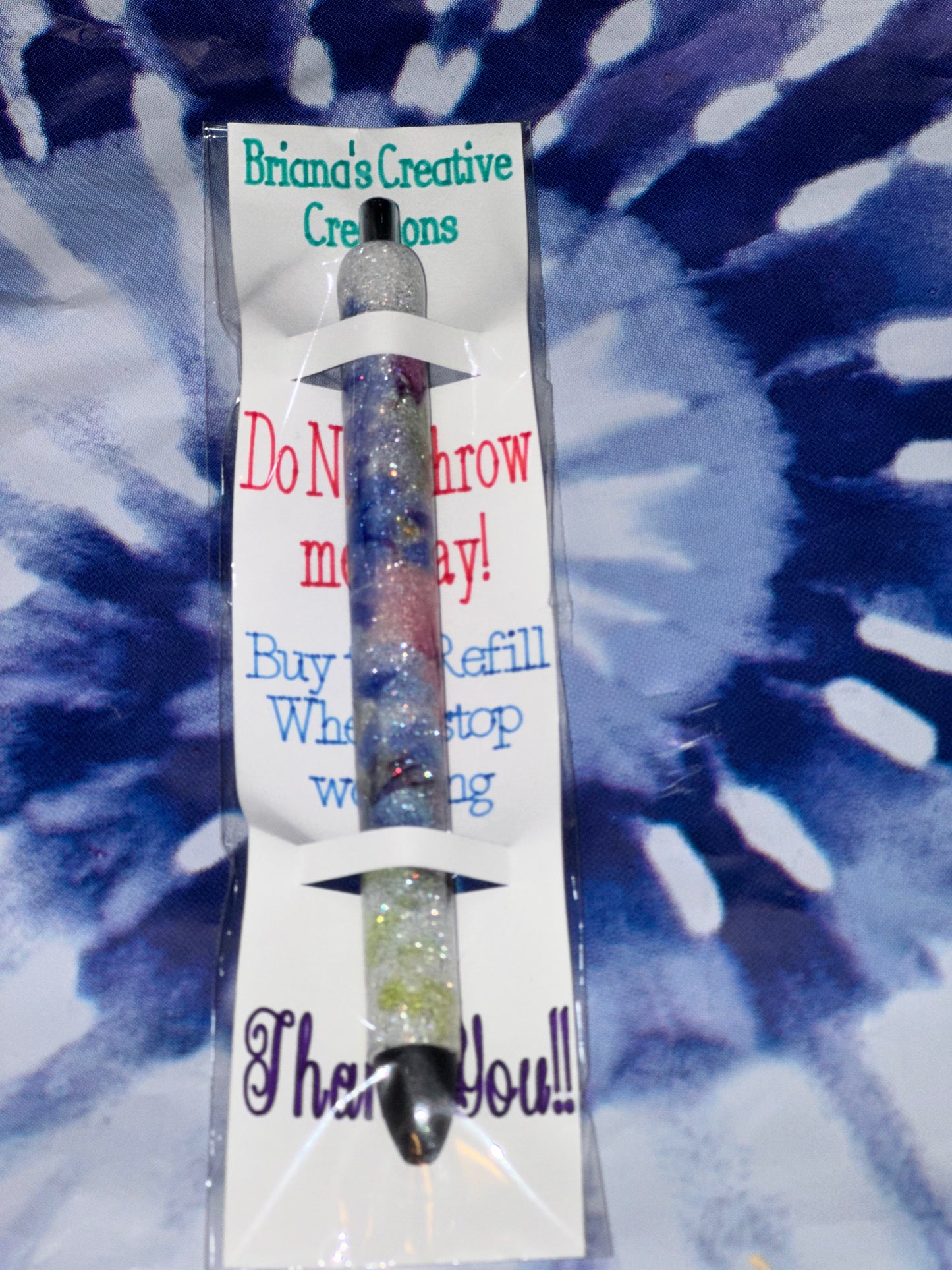 Floral Glitter Epoxy Pen