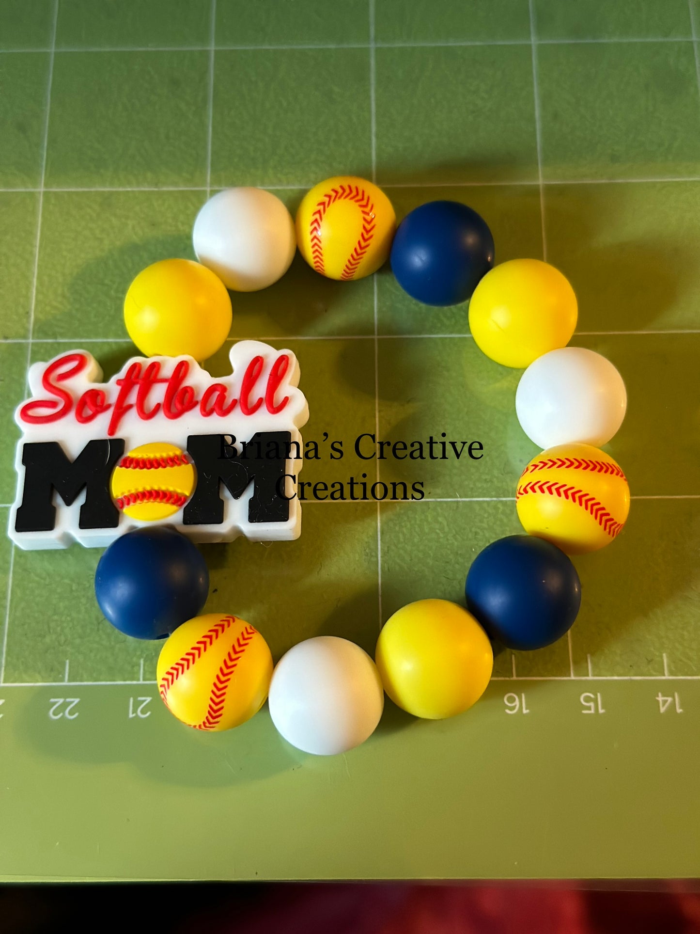 Softball Mom Bead Wristlet