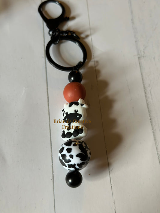 Baby Cow Bead Keychain Bar