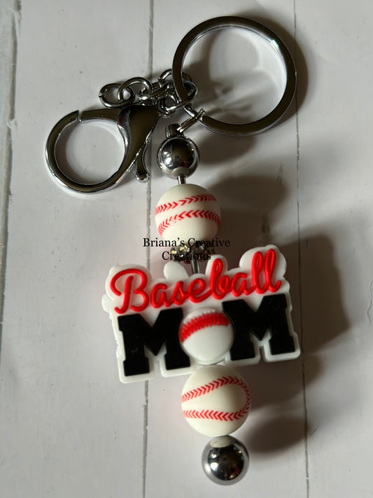 Baseball Mom Bead Keychain Bar