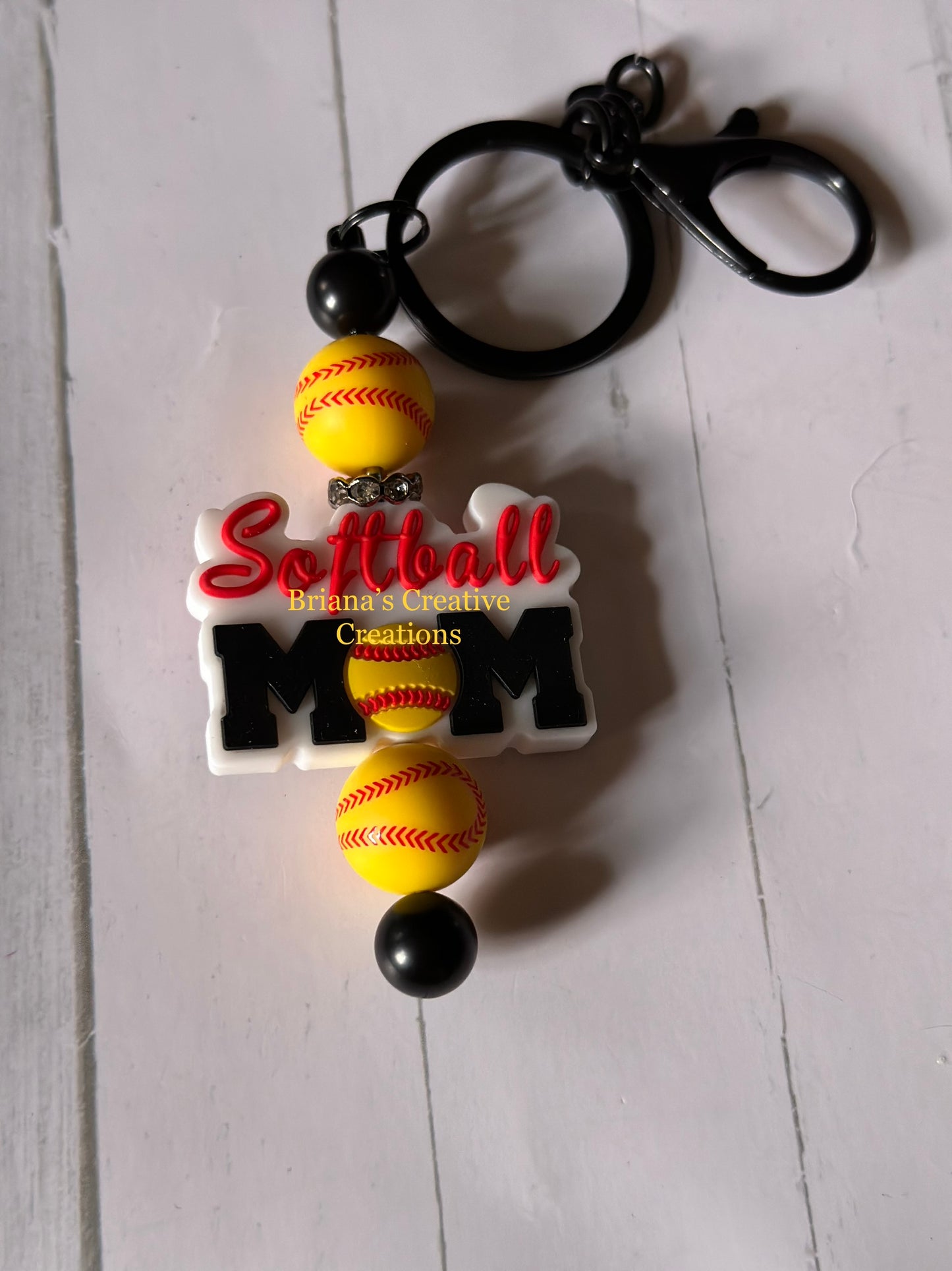 Softball Mom Bead Keychain Bar