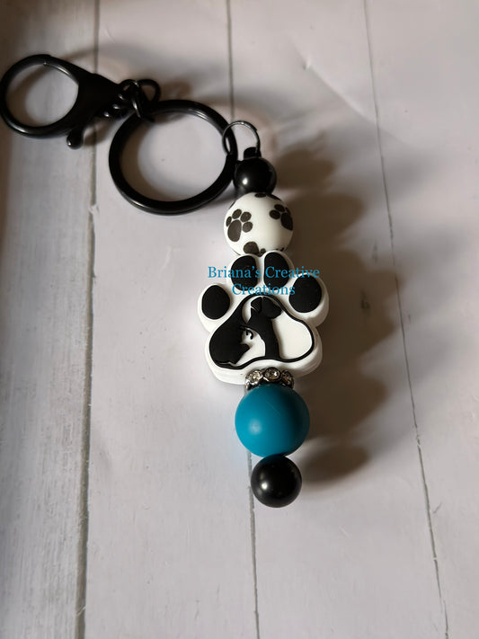 Paw Print Bead Keychain Bar