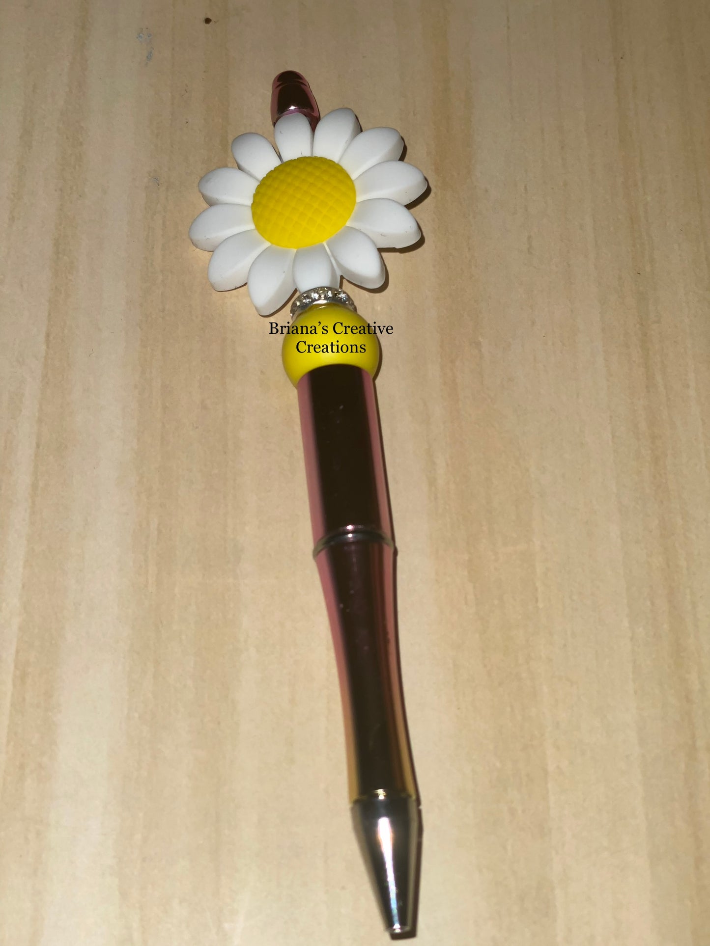 White Flower Bead Pen