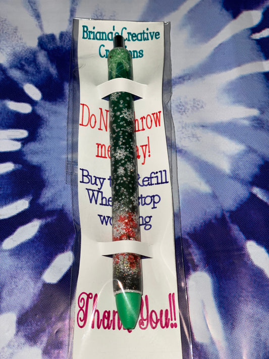 Green Christmas Epoxy Pen