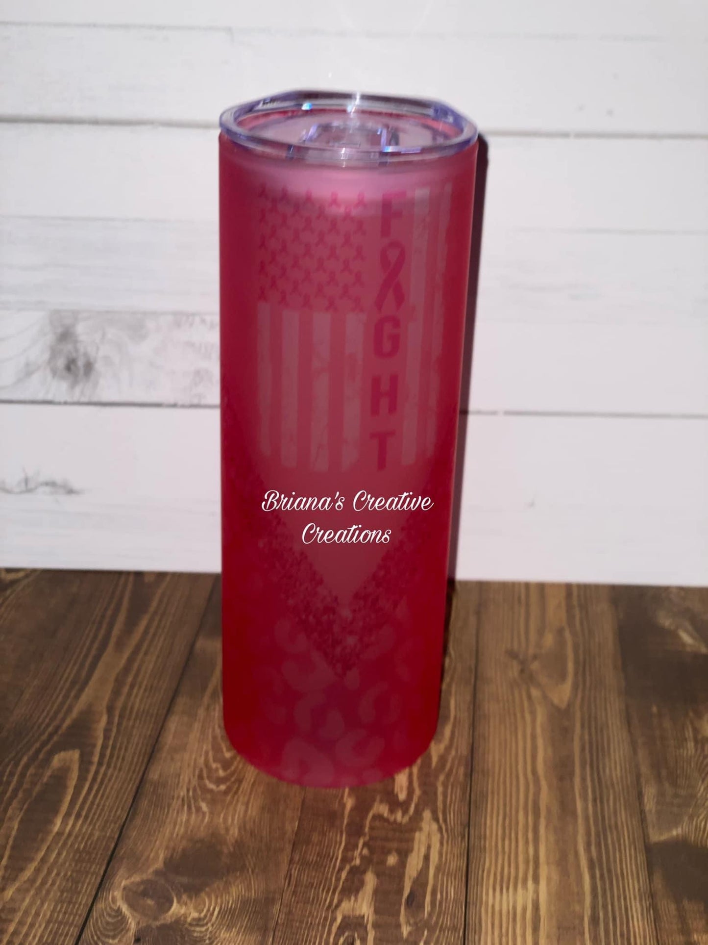 Breast Cancer Flag Glass Tumbler